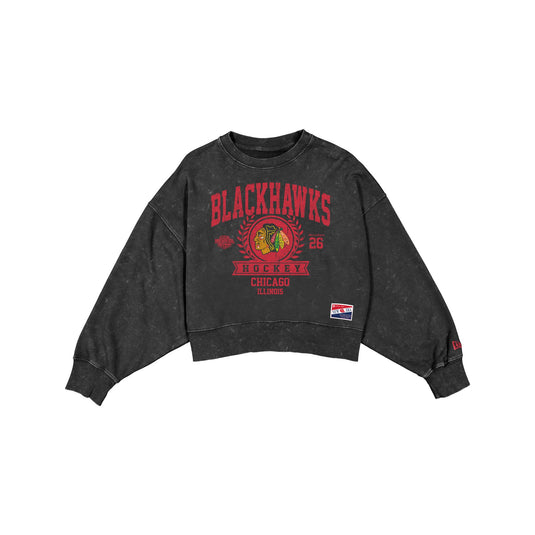 Chicago Blackhawks Throwback Women's Boxy Crewneck - New Era Cap