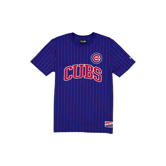 Chicago Cubs Throwback Applique Pinstripe T-Shirt - New Era Cap