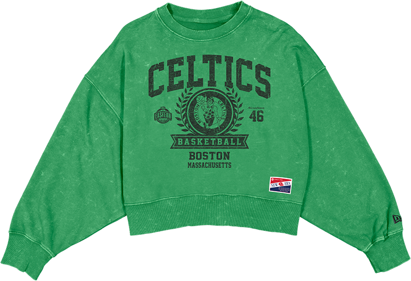Boston Celtics Throwback Women's Boxy Crewneck