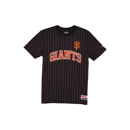 San Francisco Giants Throwback Applique Pinstripe T-Shirt - New Era Cap