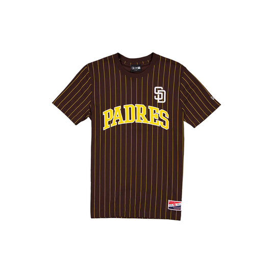 San Diego Padres Throwback Applique Pinstripe T-Shirt - New Era Cap