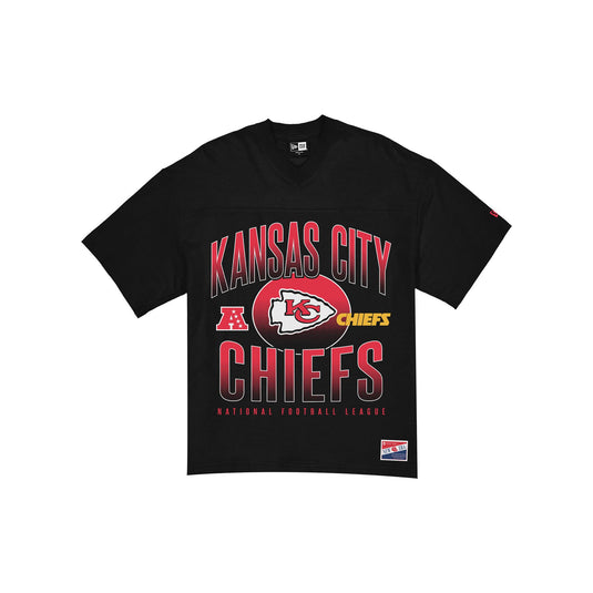 Kansas City Chiefs Throwback Black Boxy T-Shirt - New Era Cap