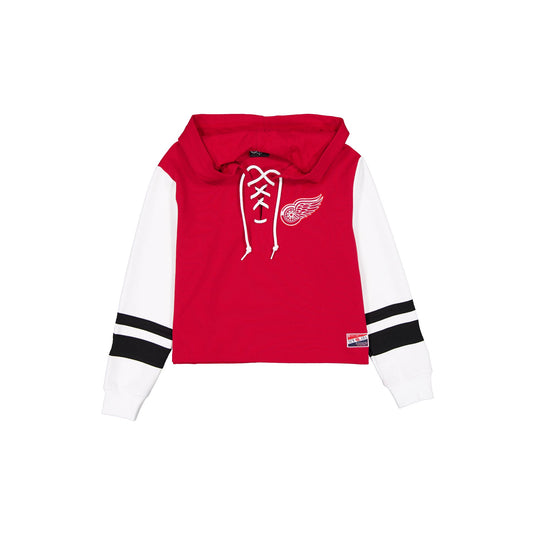 Detroit Red Wings Throwback Tie Women's Hoodie - New Era Cap