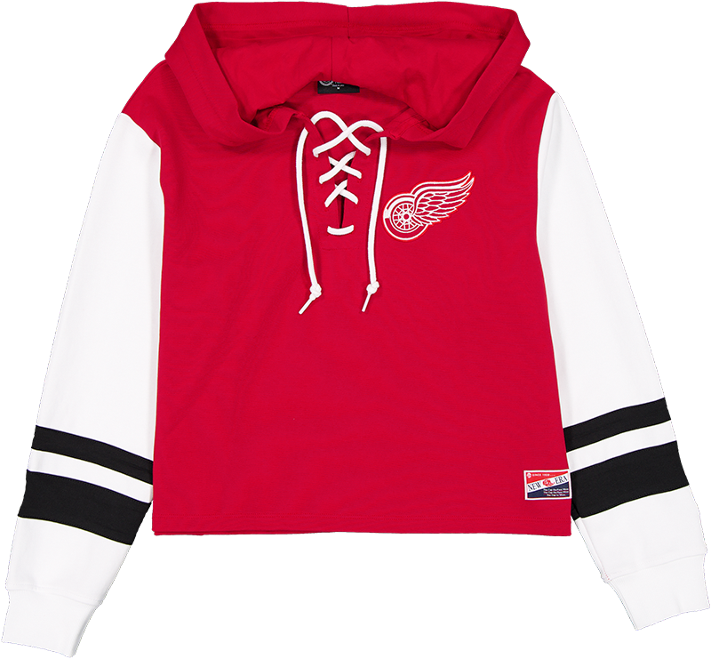 Detroit Red Wings Throwback Tie Women's Hoodie