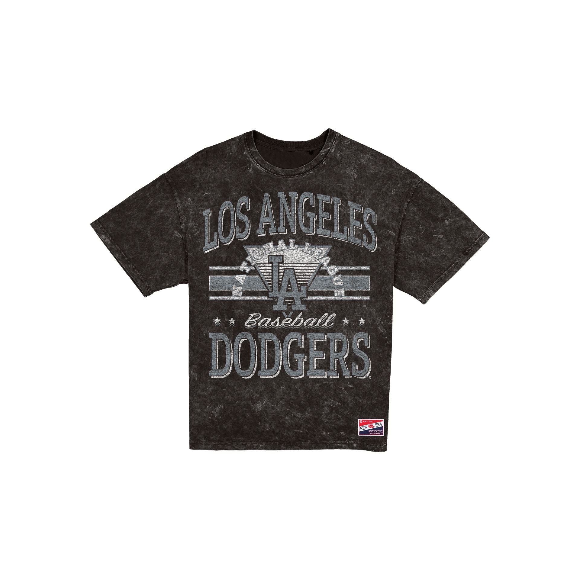 Los Angeles Dodgers Throwback Vintage Wash Women's Black T-Shirt