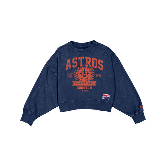 Houston Astros Throwback Women's Boxy Crewneck - New Era Cap