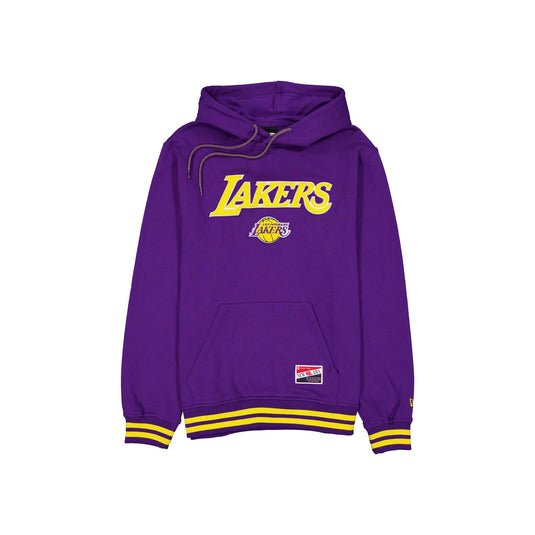 Los Angeles Lakers Throwback Felt Logo Hoodie - New Era Cap