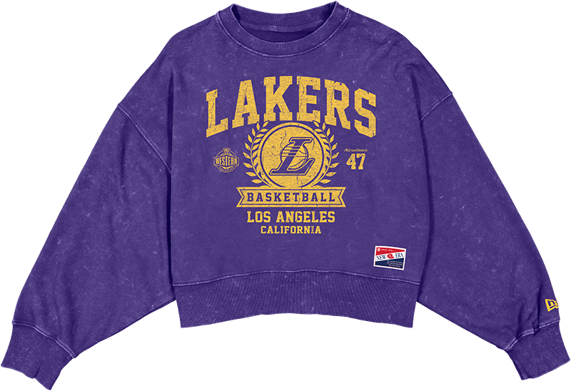 Los Angeles Lakers Throwback Women's Boxy Crewneck