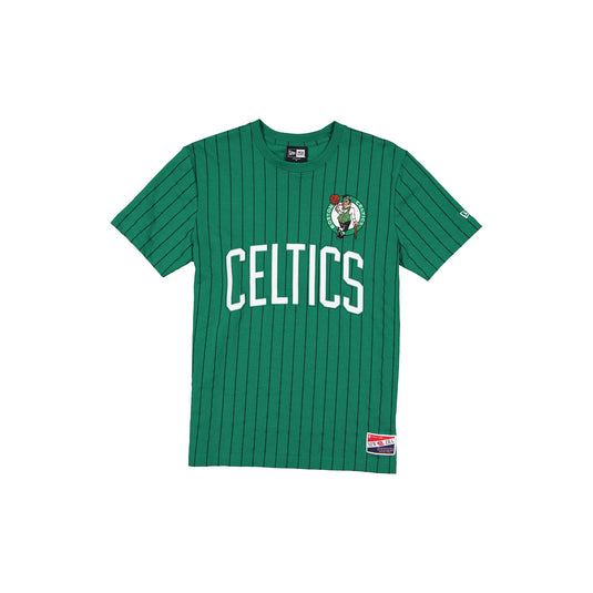 Boston Celtics Throwback Applique Pinstripe T-Shirt - New Era Cap