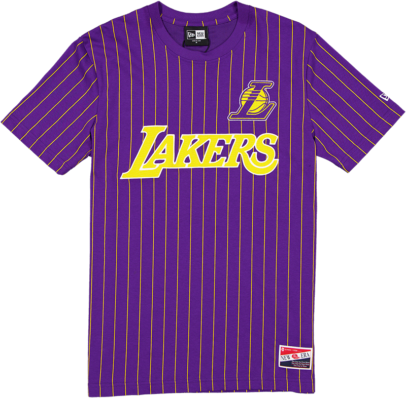 Los Angeles Lakers Throwback Applique Pinstripe T-Shirt