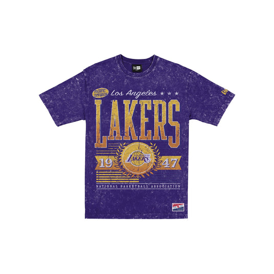Los Angeles Lakers Throwback Vintage Wash T-Shirt - New Era Cap