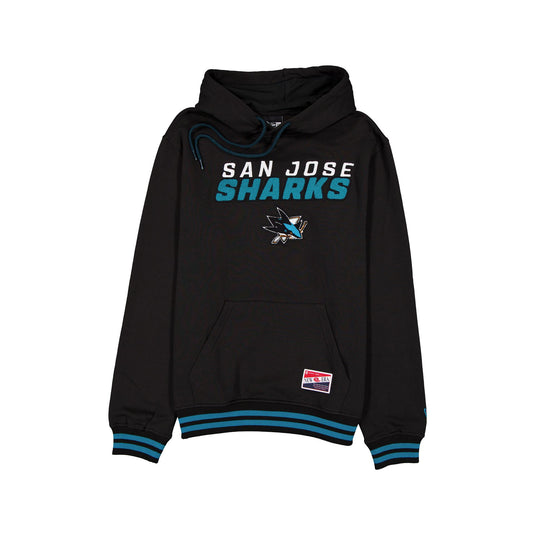 San Jose Sharks Throwback Felt Logo Hoodie - New Era Cap