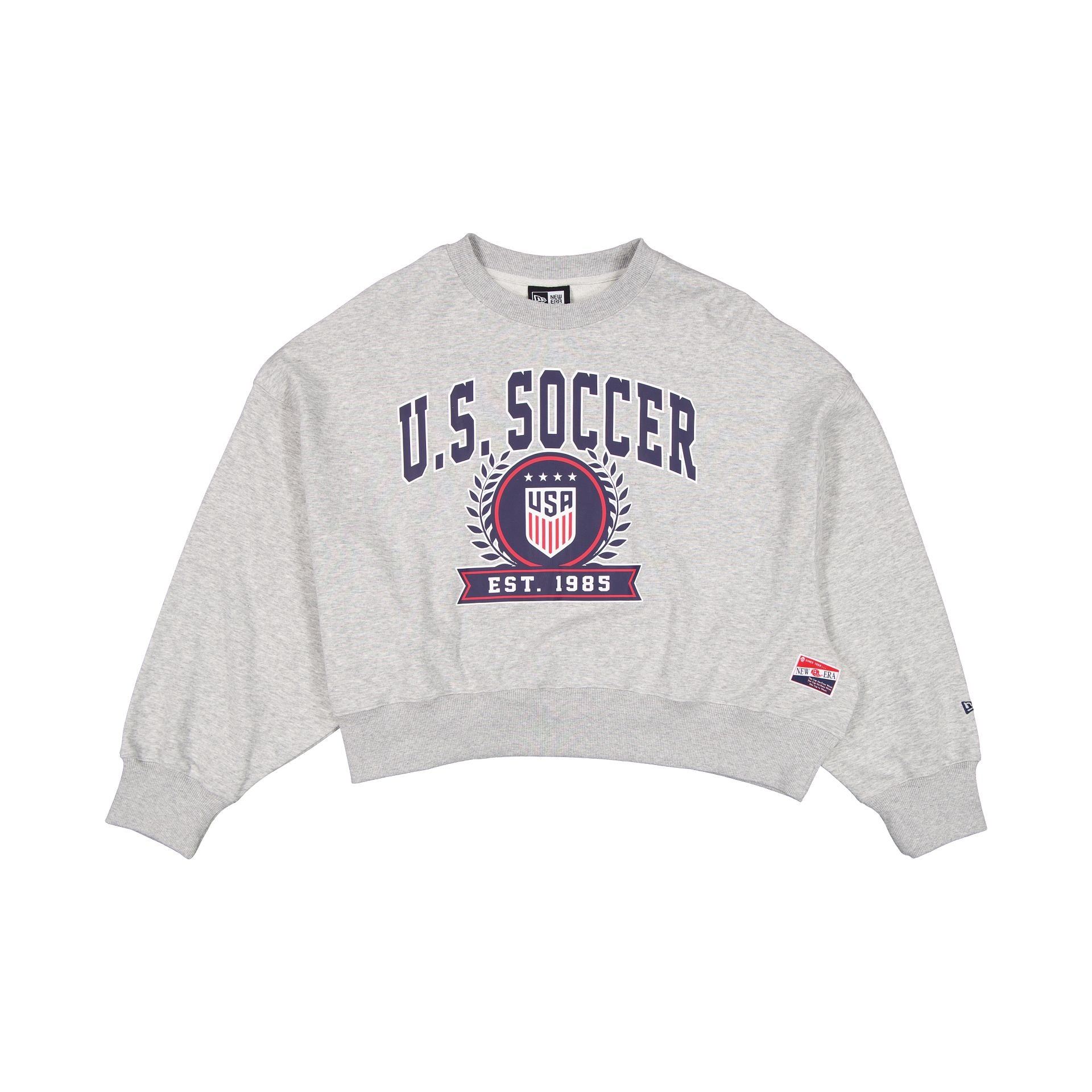 U.S. Soccer Women's National Team Women's Heather Gray Cropped Crewneck