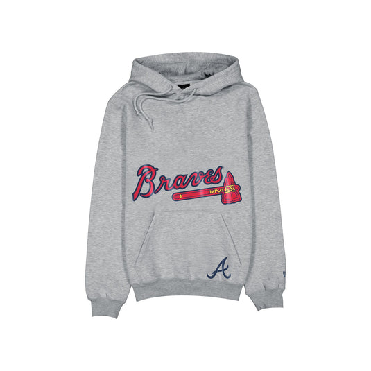 Atlanta Braves Game Day Heather Gray Hoodie - New Era Cap