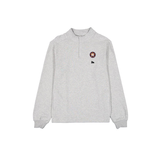 Houston Astros Logo Essentials Heather Gray Quarter Zip - New Era Cap