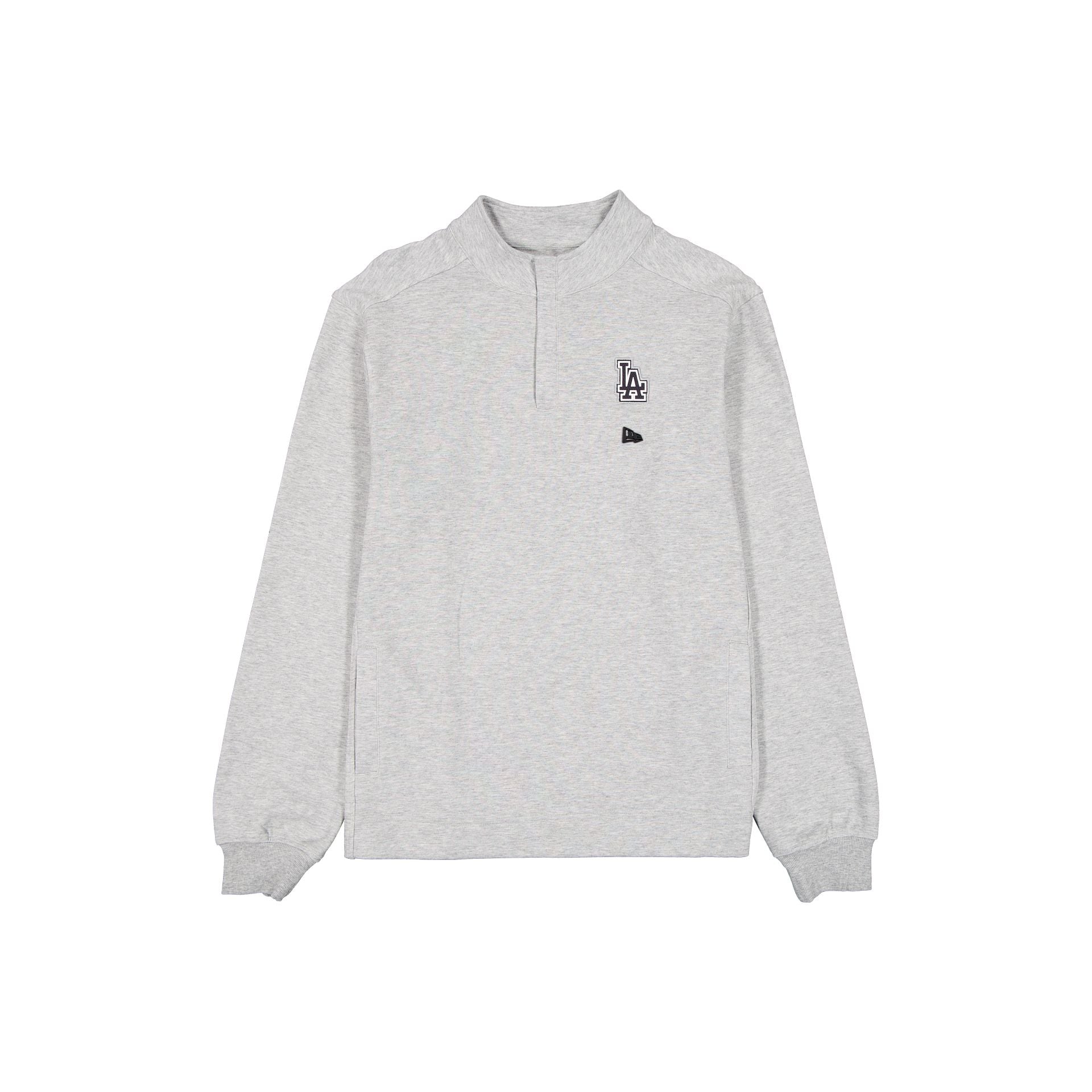 Los Angeles Dodgers Logo Essentials Heather Gray Quarter Zip