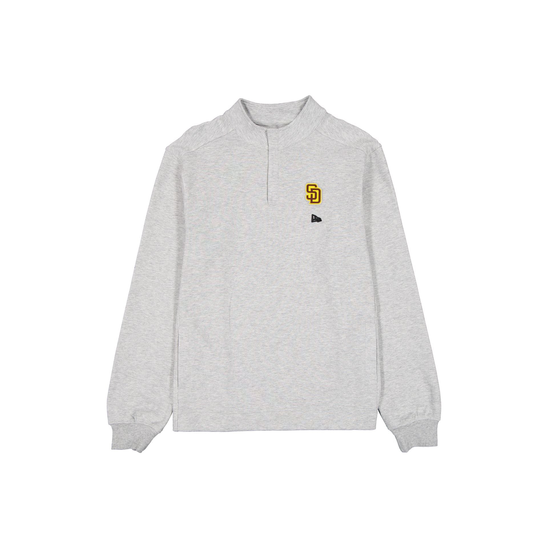 San Diego Padres Logo Essentials Heather Gray Quarter Zip