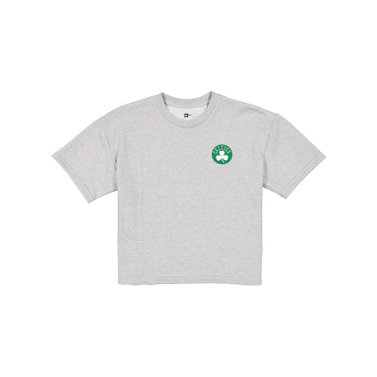 Boston Celtics Glam Game Women's Cropped Heather Gray T-Shirt - New Era Cap