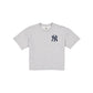 New York Yankees Glam Game Women's Cropped Heather Gray T-Shirt