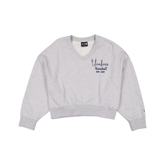 New York Yankees Glam Game Women's Oversized Glittery Crewneck - New Era Cap