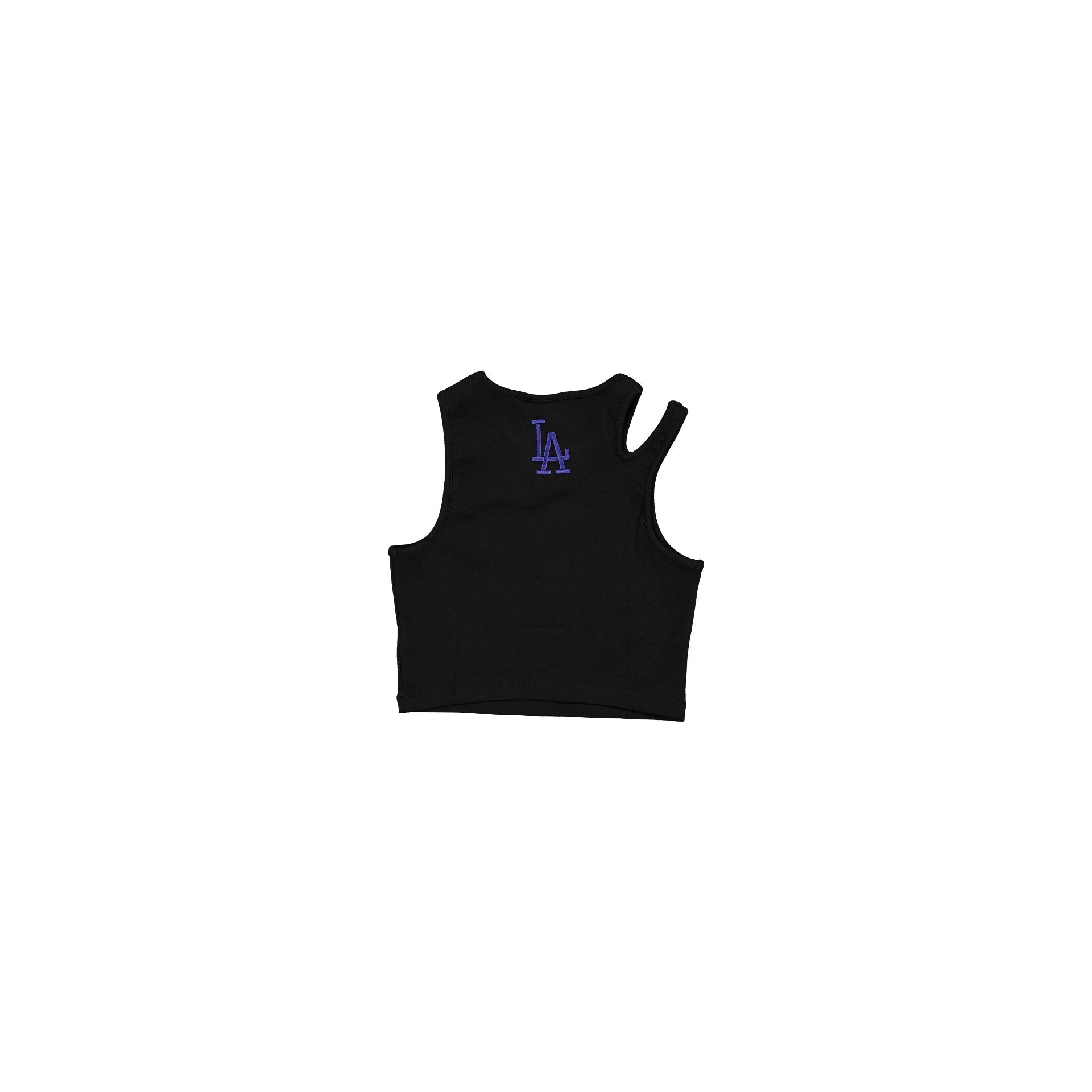 Los Angeles Dodgers Leisure Women's Black Split Strap Cropped Tank Top