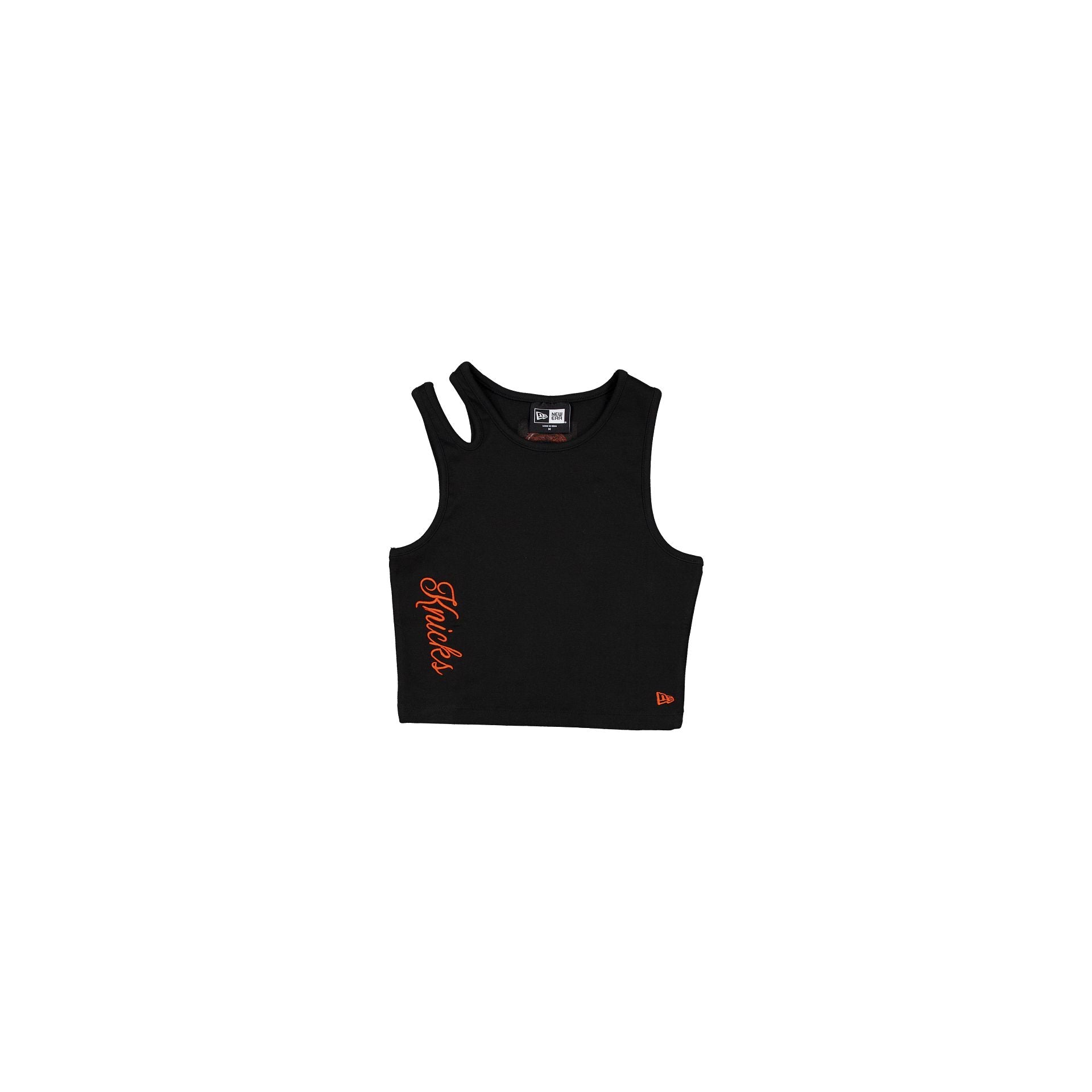 New York Knicks Leisure Women's Black Split Strap Cropped Tank Top