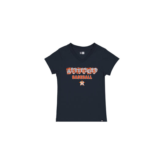 Houston Astros Sequin Hearts Girls T-Shirt - New Era Cap