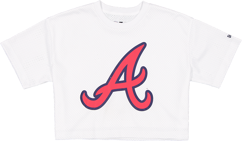 Atlanta Braves Summer Women's White Cropped Jersey T-Shirt