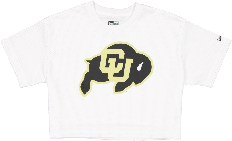 Colorado Buffaloes Summer Women's White Cropped Jersey T-Shirt