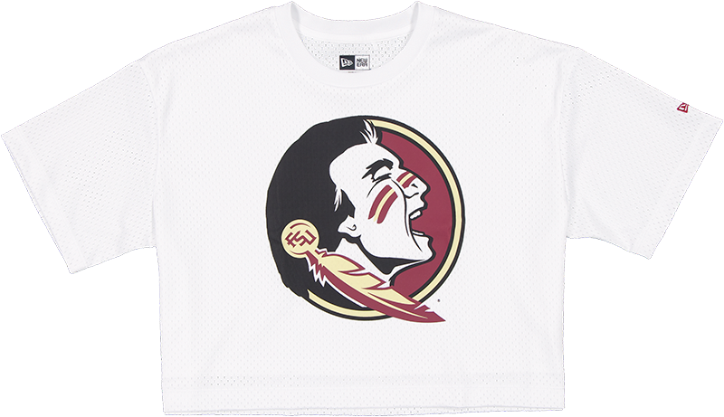 Florida State Seminoles Summer Women's White Cropped Jersey T-Shirt