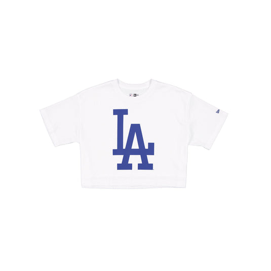 Los Angeles Dodgers Summer Women's White Cropped Jersey T-Shirt - New Era Cap