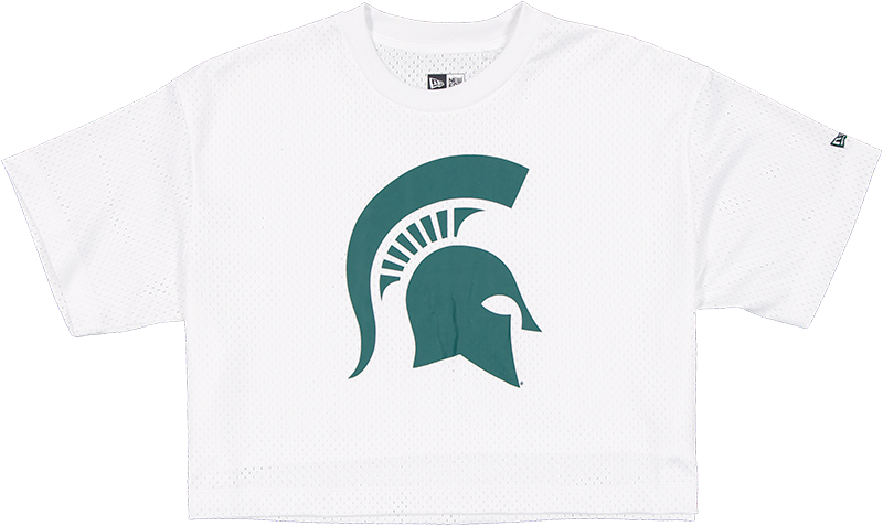 Michigan State Spartans Summer Women's White Cropped Jersey T-Shirt