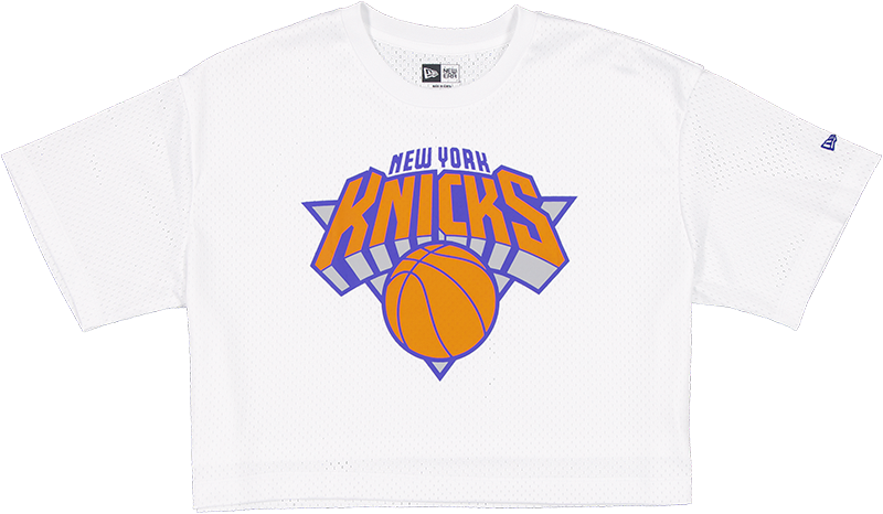 New York Knicks Summer Women's White Cropped Jersey T-Shirt