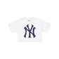 New York Yankees Summer Women's White Cropped Jersey T-Shirt