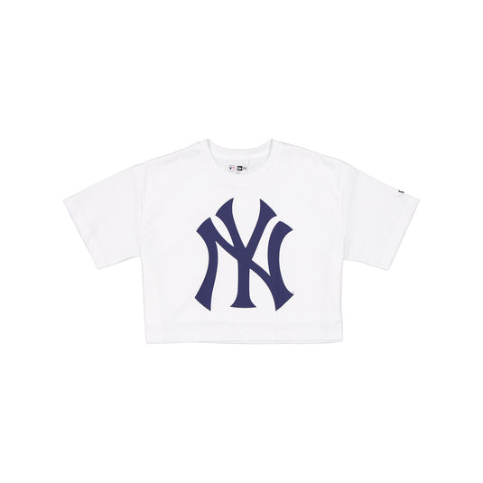 New York Yankees Summer Women's White Cropped Jersey T-Shirt - New Era Cap