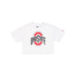Ohio State Buckeyes Summer Women's White Cropped Jersey T-Shirt