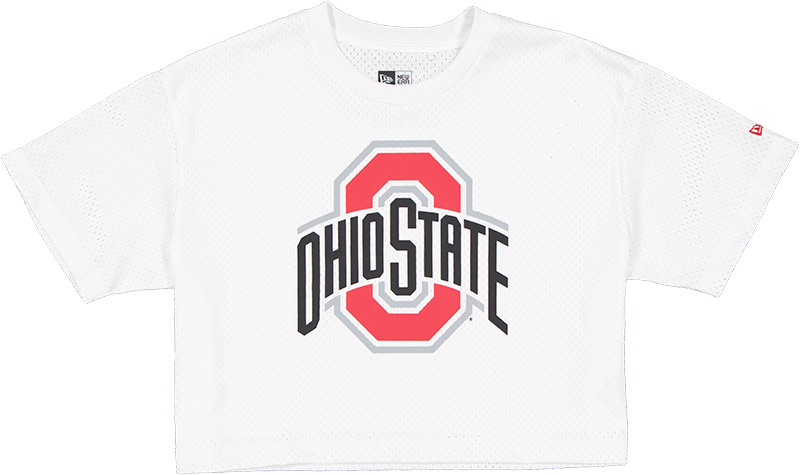Ohio State Buckeyes Summer Women's White Cropped Jersey T-Shirt