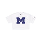 Michigan Wolverines Summer Women's White Cropped Jersey T-Shirt