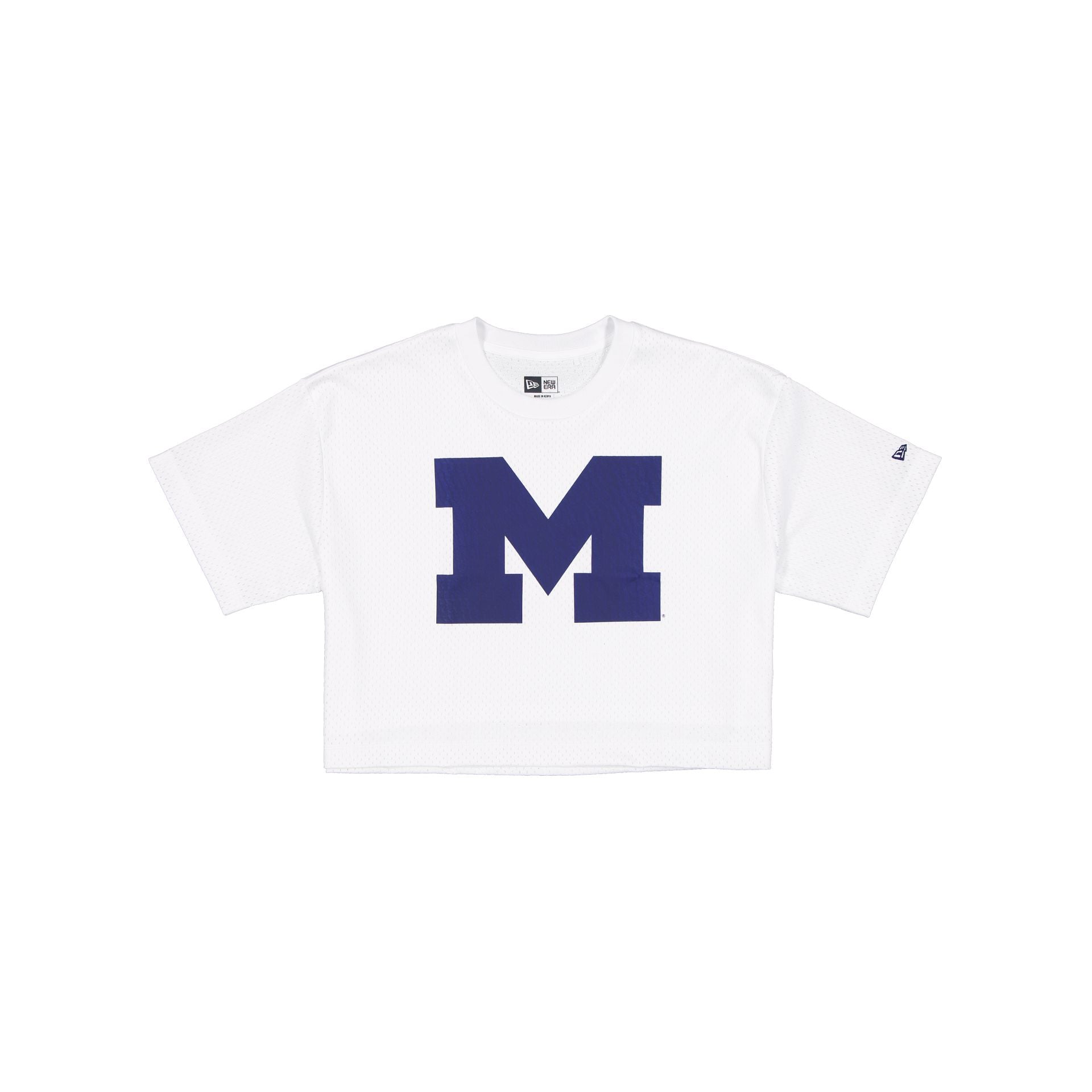 Michigan Wolverines Summer Women's White Cropped Jersey T-Shirt