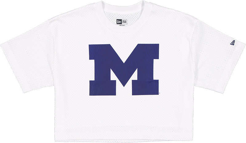 Michigan Wolverines Summer Women's White Cropped Jersey T-Shirt