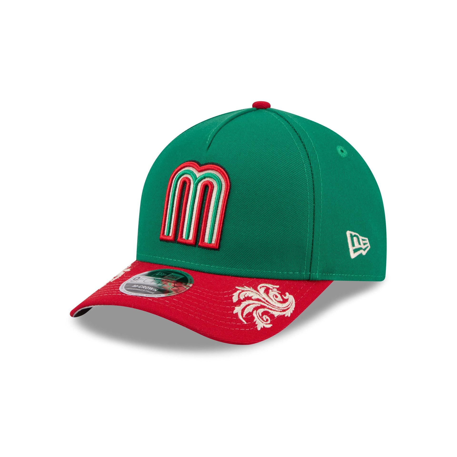 Mexico Baseball Script 9FORTY M-Crown A-Frame Snapback Hat