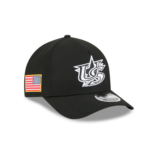 USA World Baseball Classic Black and White 9FORTY M-Crown A-Frame Snapback Hat - New Era Cap