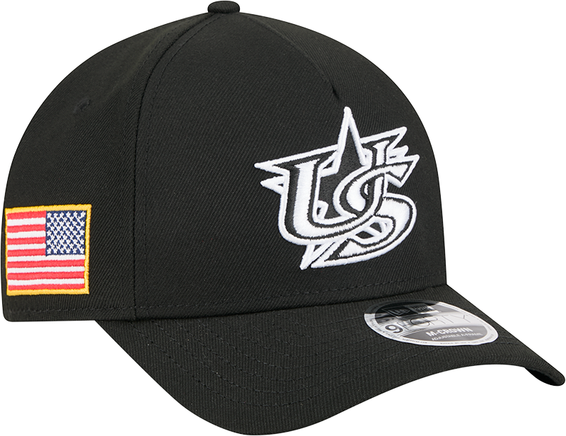 USA World Baseball Classic Black and White 9FORTY M-Crown A-Frame Snapback Hat