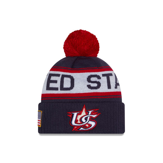 2026 World Baseball Classic USA Pom Knit Hat - New Era Cap