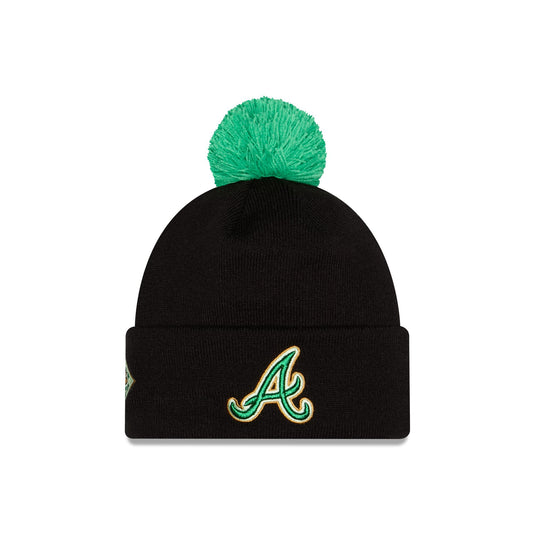 Atlanta Braves St. Patrick's Day 2026 Pom Knit Hat - New Era Cap