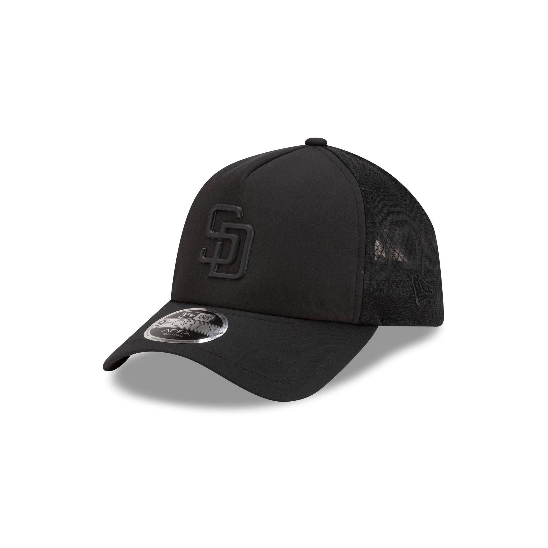San Diego Padres 2026 Batting Practice Black 9FORTY APEX Trucker Hat