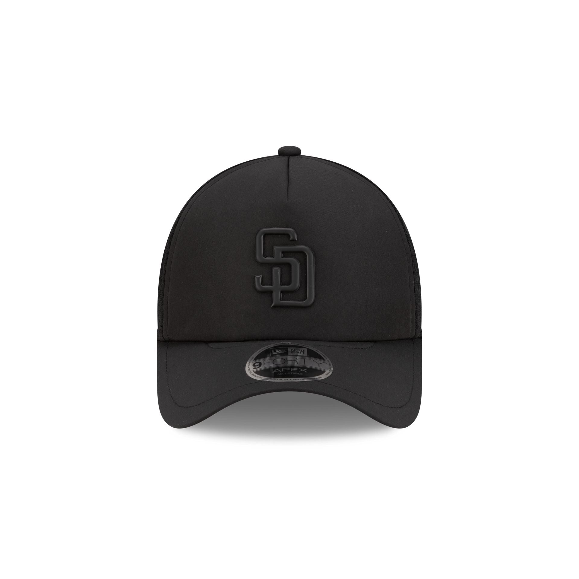 San Diego Padres 2026 Batting Practice Black 9FORTY APEX Trucker Hat