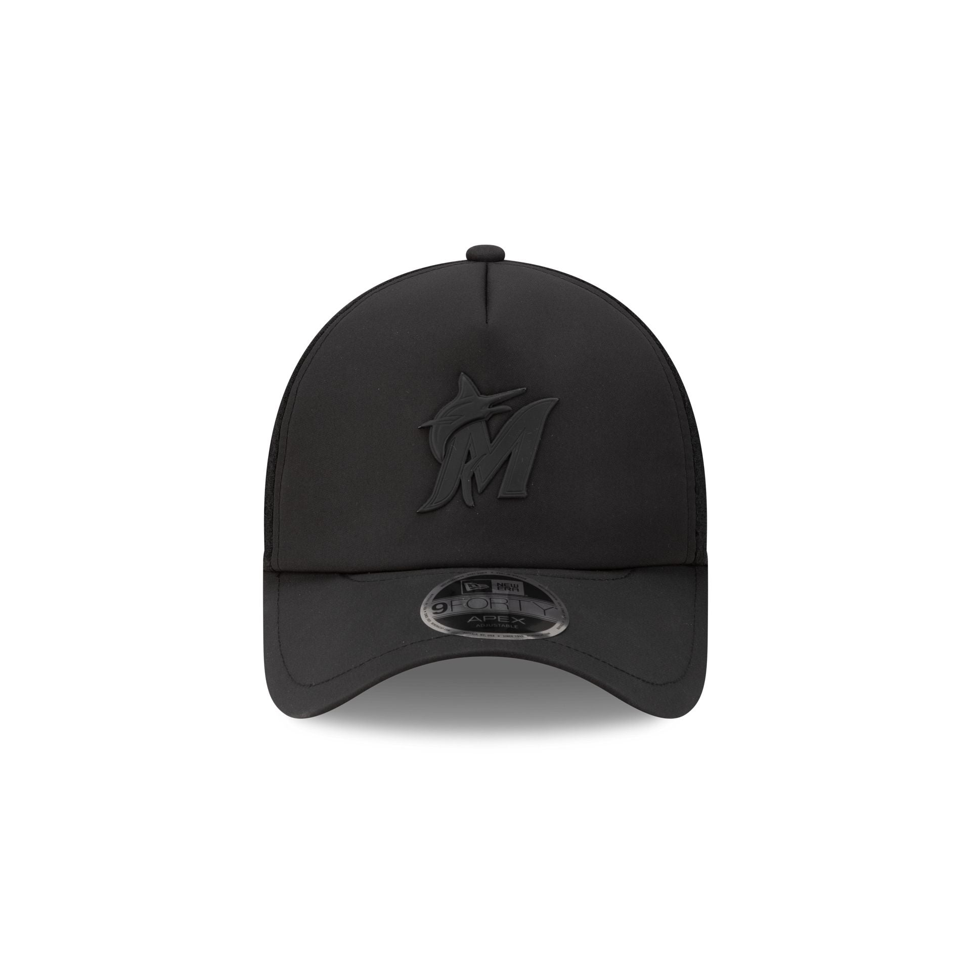 Miami Marlins 2026 Batting Practice Black 9FORTY APEX Trucker Hat