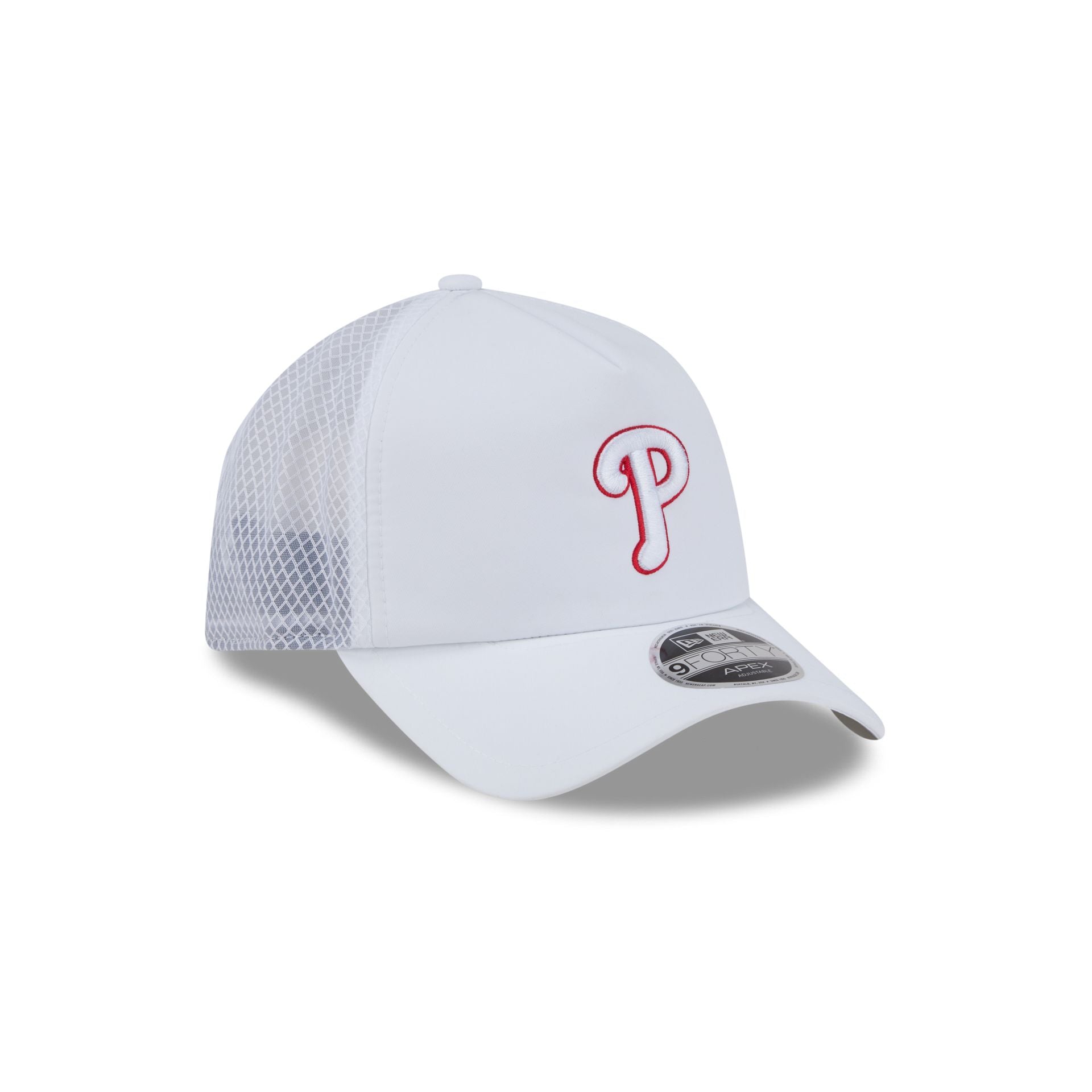 Philadelphia Phillies 2026 Batting Practice White 9FORTY APEX Trucker Hat