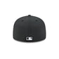 Los Angeles Angels 2026 Clubhouse Black & White 59FIFTY Fitted Hat